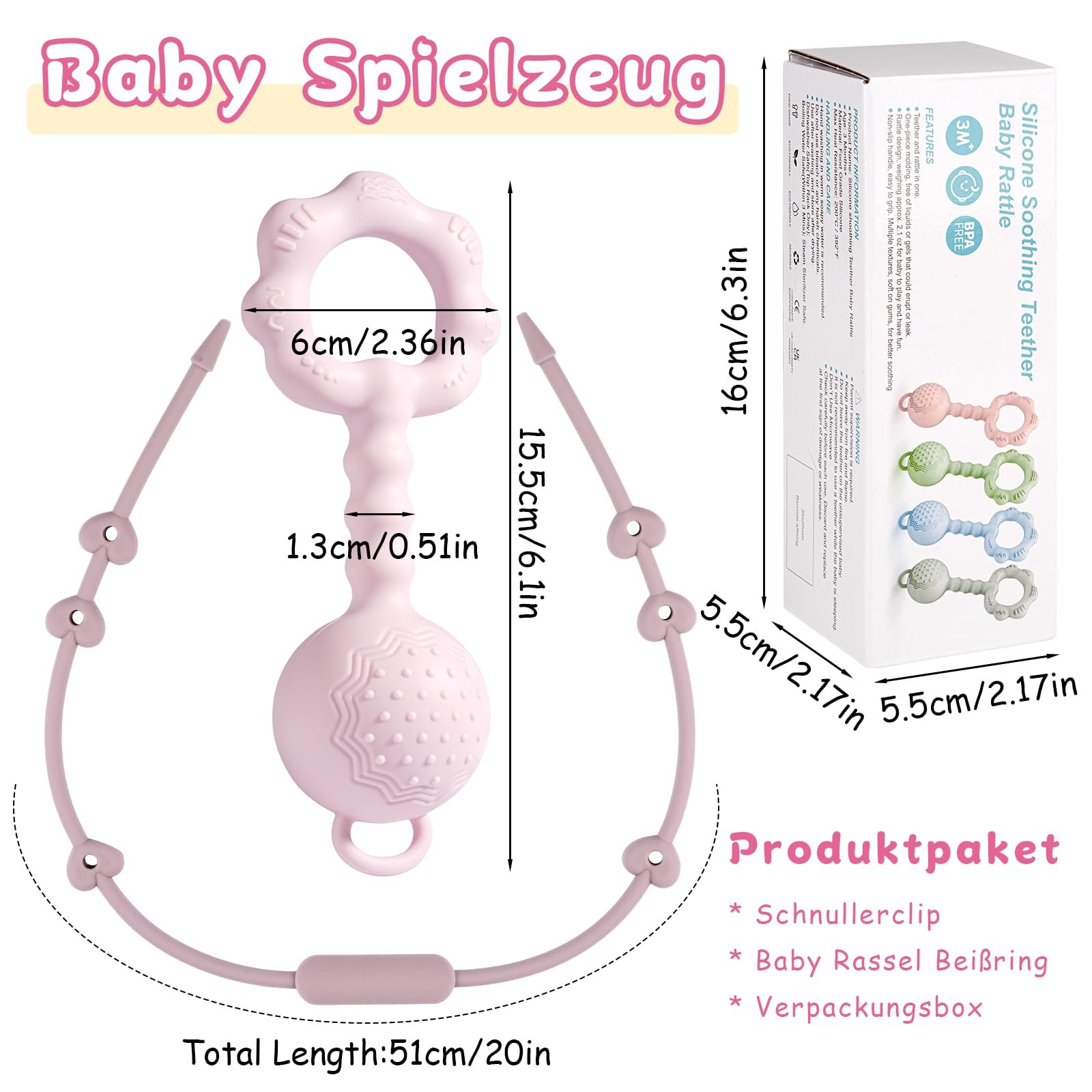 Брязкальце Tikplus Montessori Кільце-прорізувач для немовлят 0-6 місяців, Силіконова іграшка для захоплення, Рожевий, фото №2 Брязкальце Tikplus Montessori Кільце-прорізувач для немовлят 0-6 місяців, Силіконова іграшка для захоплення, Рожевий, фото №2