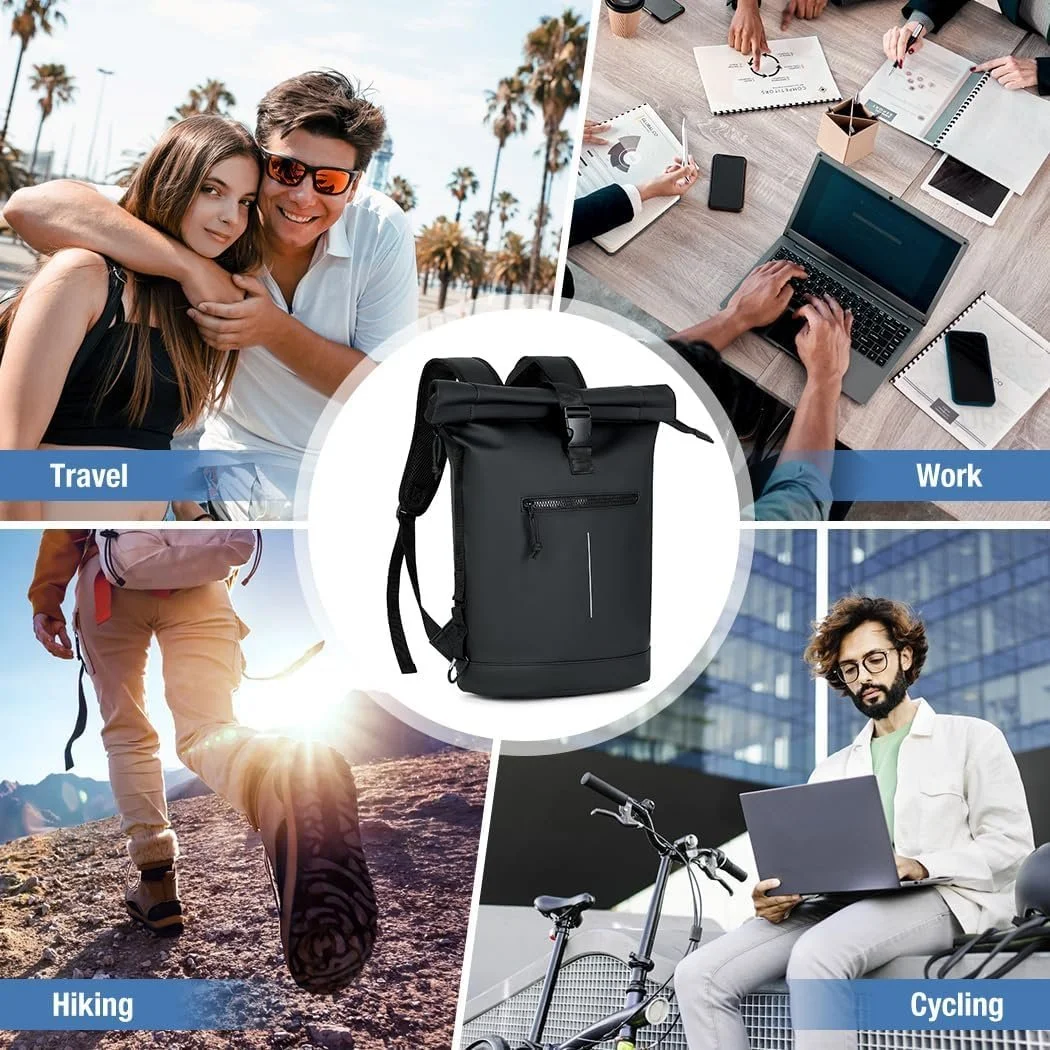Рюкзак Roll-Top 17" Waterproof Lightweight L Black, фото №6 Рюкзак Roll-Top 17" Waterproof Lightweight L Black, фото №6