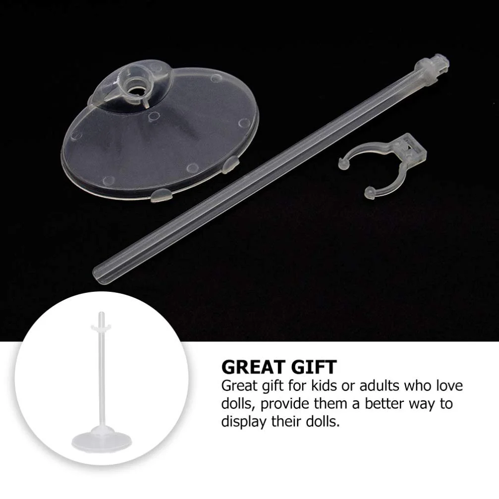 Набір EXCEART Пластикові Підставки для Ляльок Дисплей Тримач 21 см Прозорий тримач ляльки для 9 дюймів 10 дюймів і 11 дюймів Ляльки Білий, фото №3