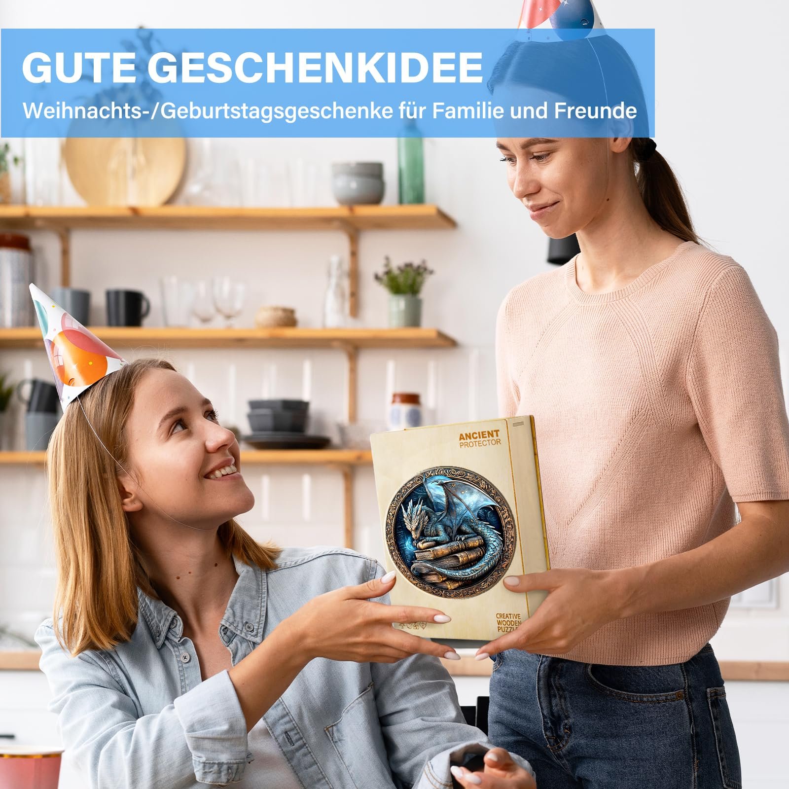 Деревянный пазл Old Dragon Фигурный L-34 x 34 см 300 элементов, фото №5