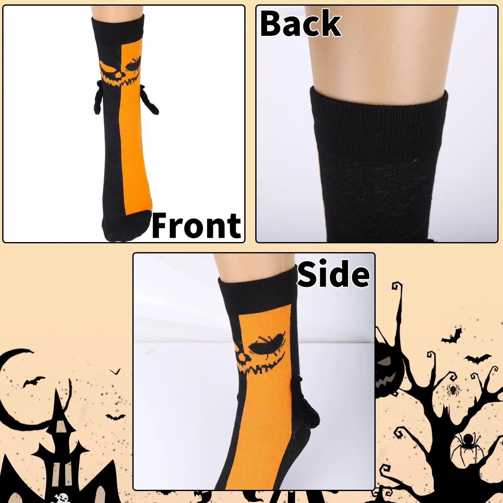 Комплект шкарпеток на Хелловін (2 пари) Magnetic Pumpkin Face, Hand in Hand, фото №3