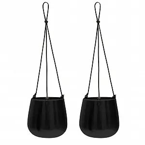 Купить Набор подвесных кашпо Olly & Rose 14 см металлические Матовый черный 2 шт. - Фото 1 Набор подвесных кашпо Olly & Rose 14 см металлические Матовый черный 2 шт. - Фото 1