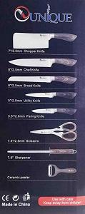 Набор ножей с подставкой из нержавеющей стали UNIQUE UN-1833 9 предметов - Фото 1