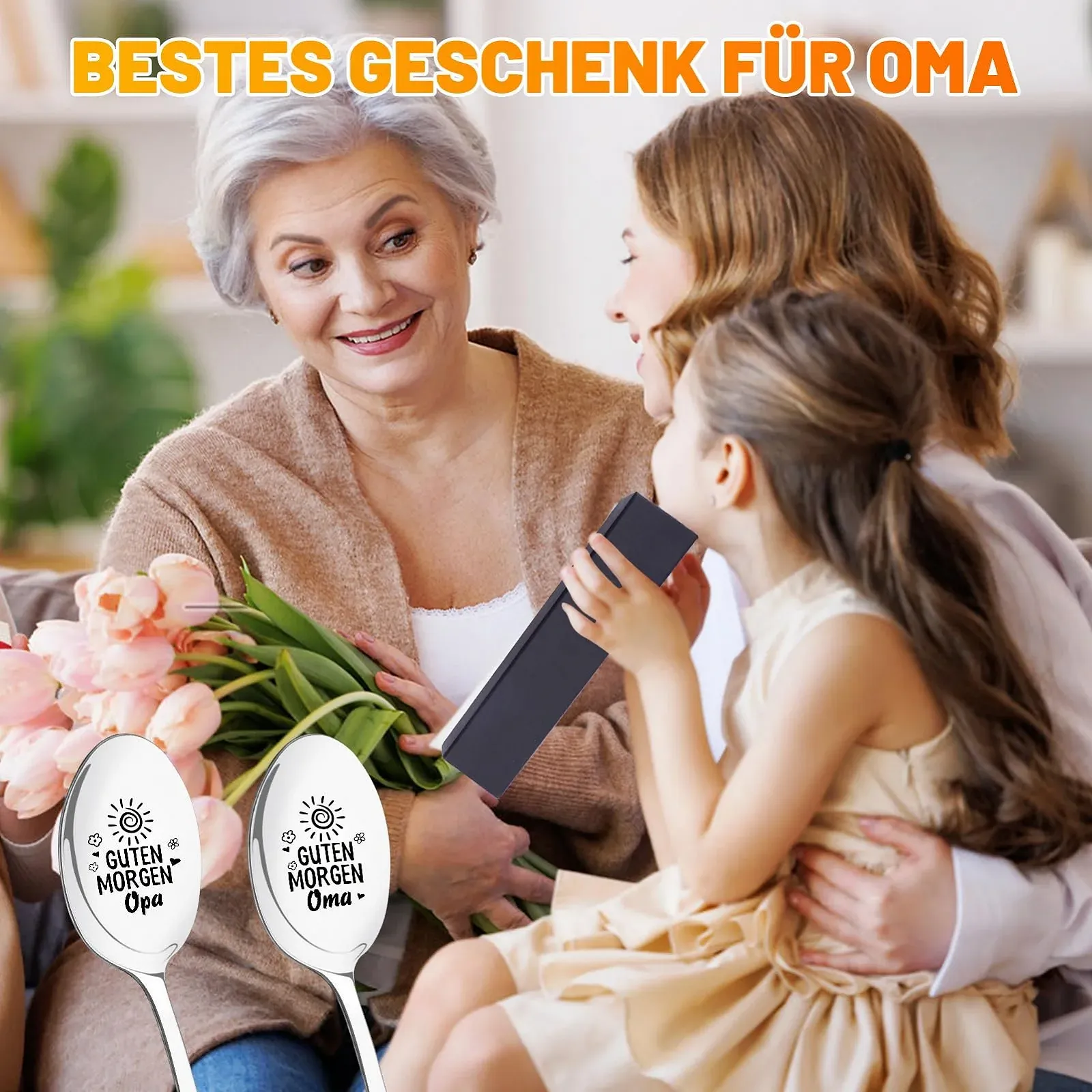 Ложка GrandMa GrandPa Gift, Набір 2 ложки Good Morning GrandPa GrandMa з гравіюванням, фото №6