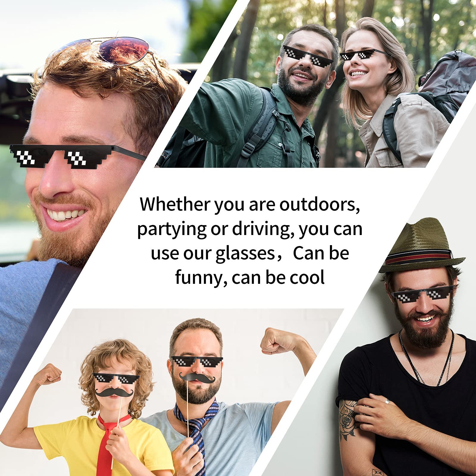Сонцезахисні окуляри Unisex Fiada 8 Bit Pixel Mosaic Glasses UV Protection Player, фото №5
