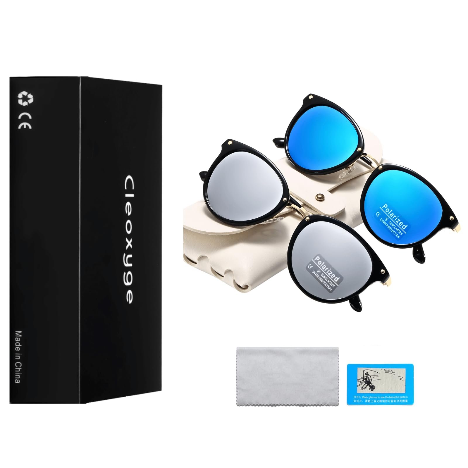 Поляризовані сонцезахисні окуляри Cleoxyge для жінок і чоловіків, вінтажні, елегантні, металева оправа, захист UV400, фото №7