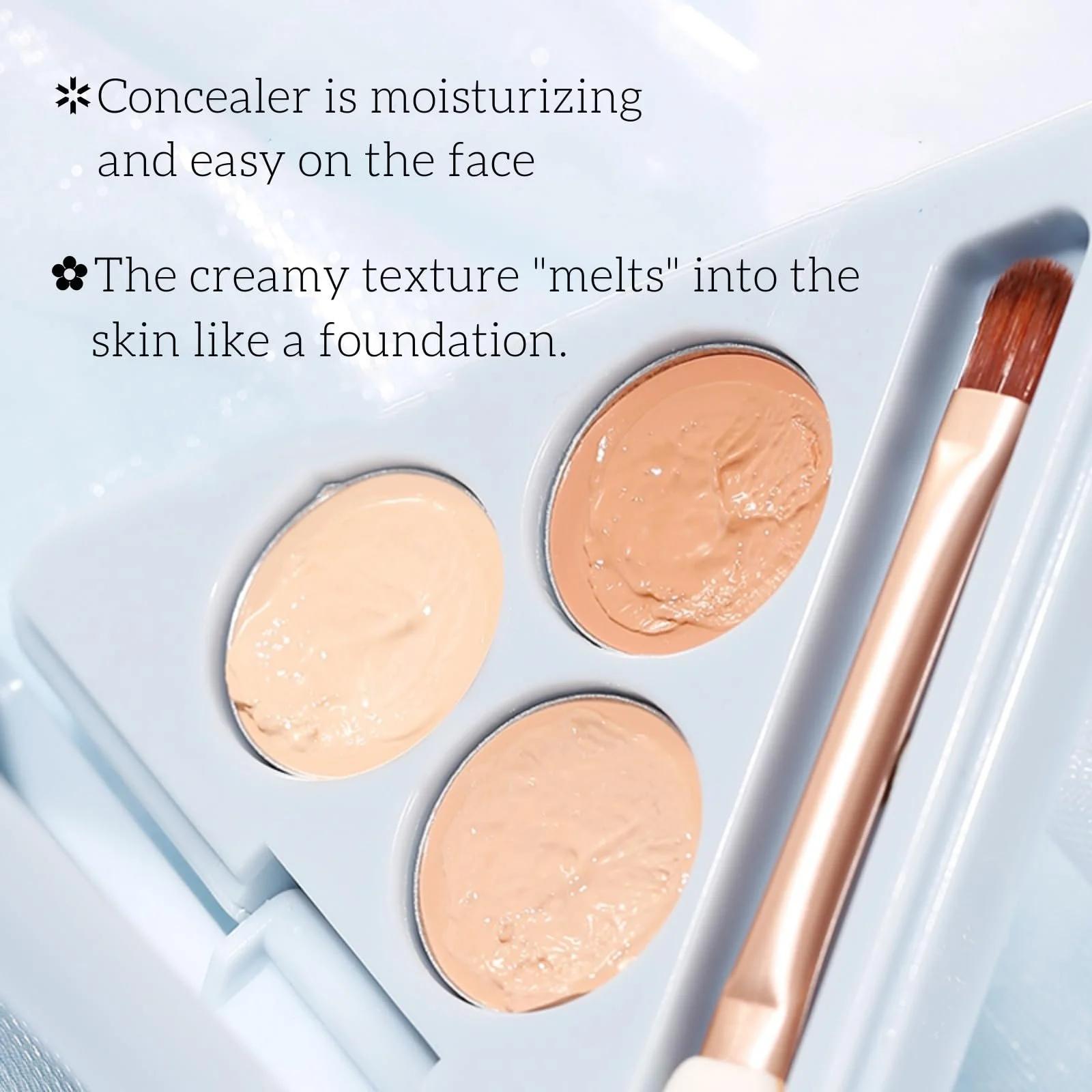 Палетка кремових консилерів Tri-colour, Повнорозмірний консилер для контурування, кремовий консилер 3 в 1, фото №4