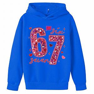 Худи Kinder 67 Пуловер 6 7 С принтом Meme Ретро Милый С длинными рукавами Зимняя Толстовка Детский Повседневный Фестивальный Костюм synthetic.ua - Фото 1