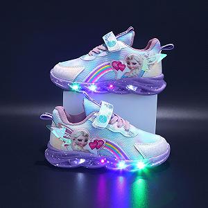 Кроссовки Elsa Детские Спортивные С LED дизайном Розово-Фиолетовые, Размер 27 synthetic.ua - Фото 1