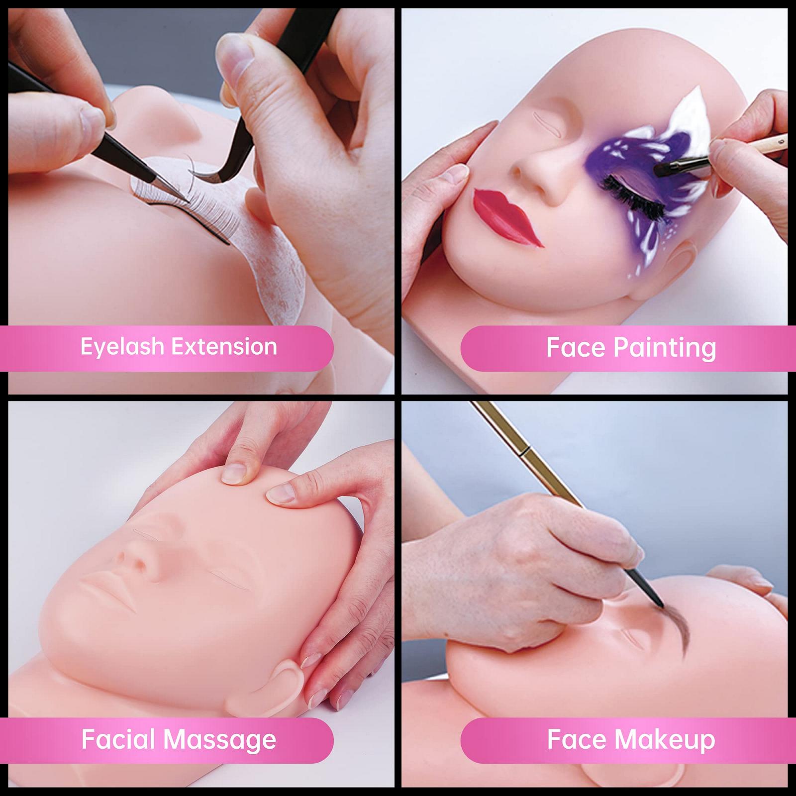 Голова манекена Beauty7 Eyelash Extension Practice Head з 10 парами тренувальних вій, фото №6