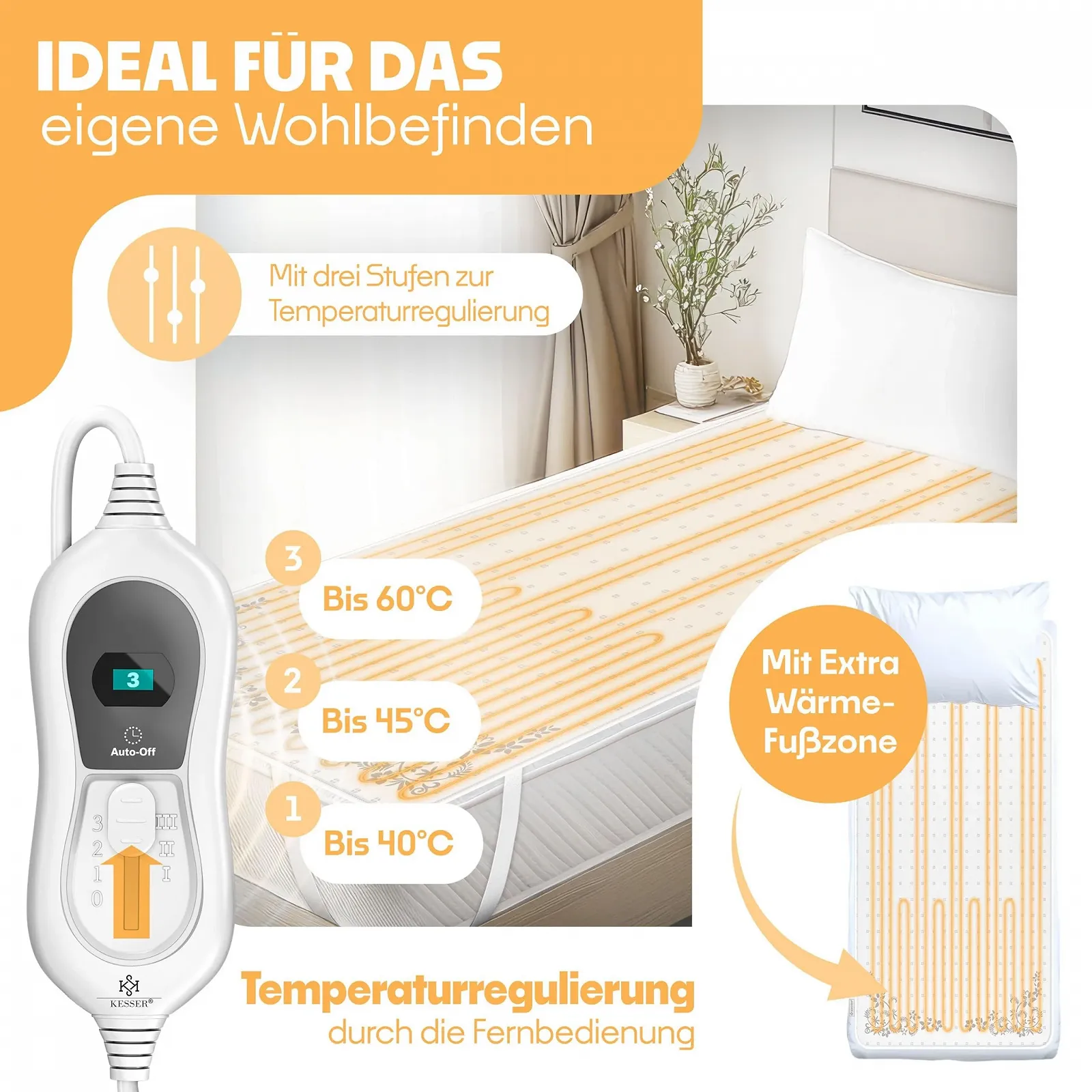 Электрическая простынь KESSER
150 x 80 см, фото №4