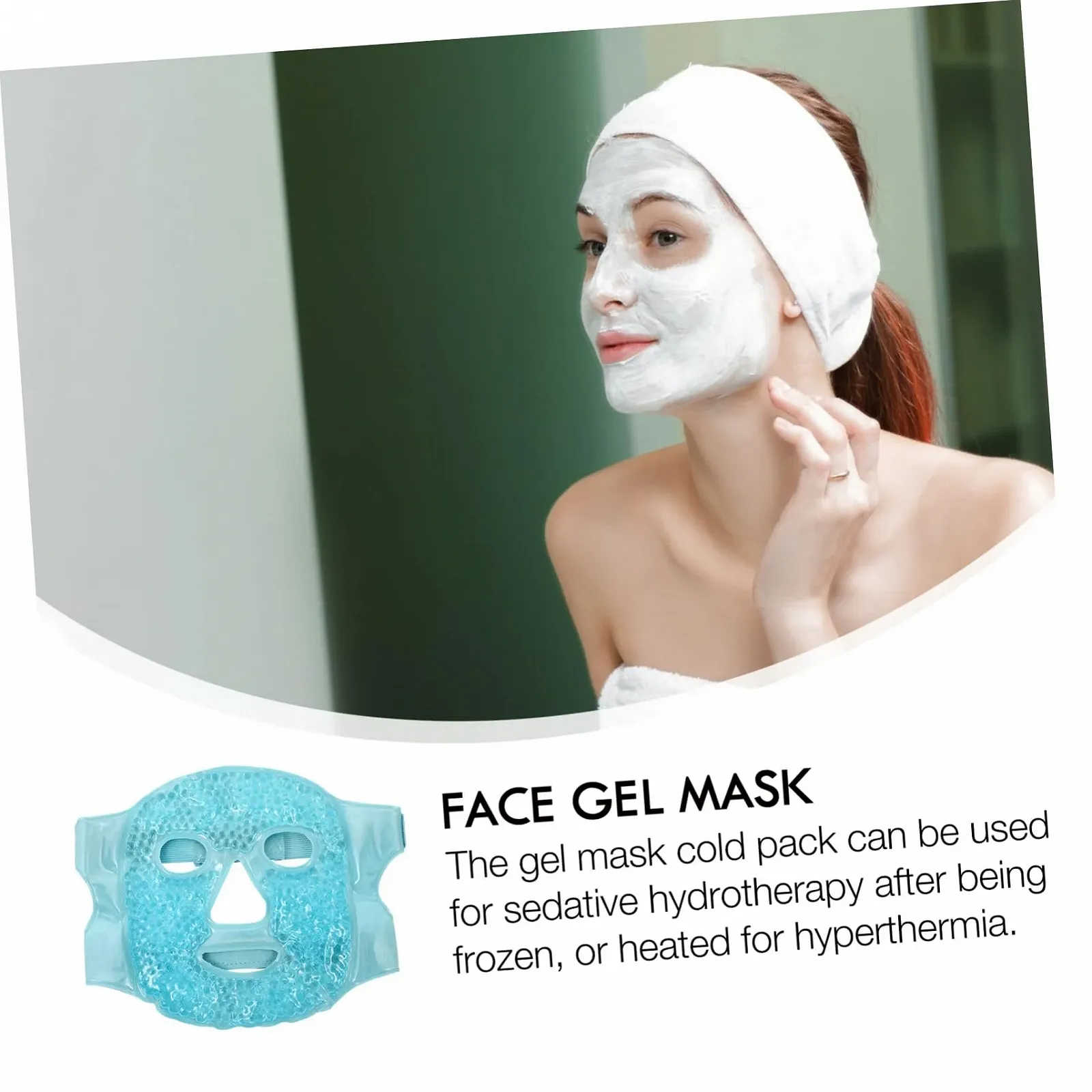 Гелева маска для обличчя Багаторазова для жінок для зменшення набряків, темних кіл, фото №7