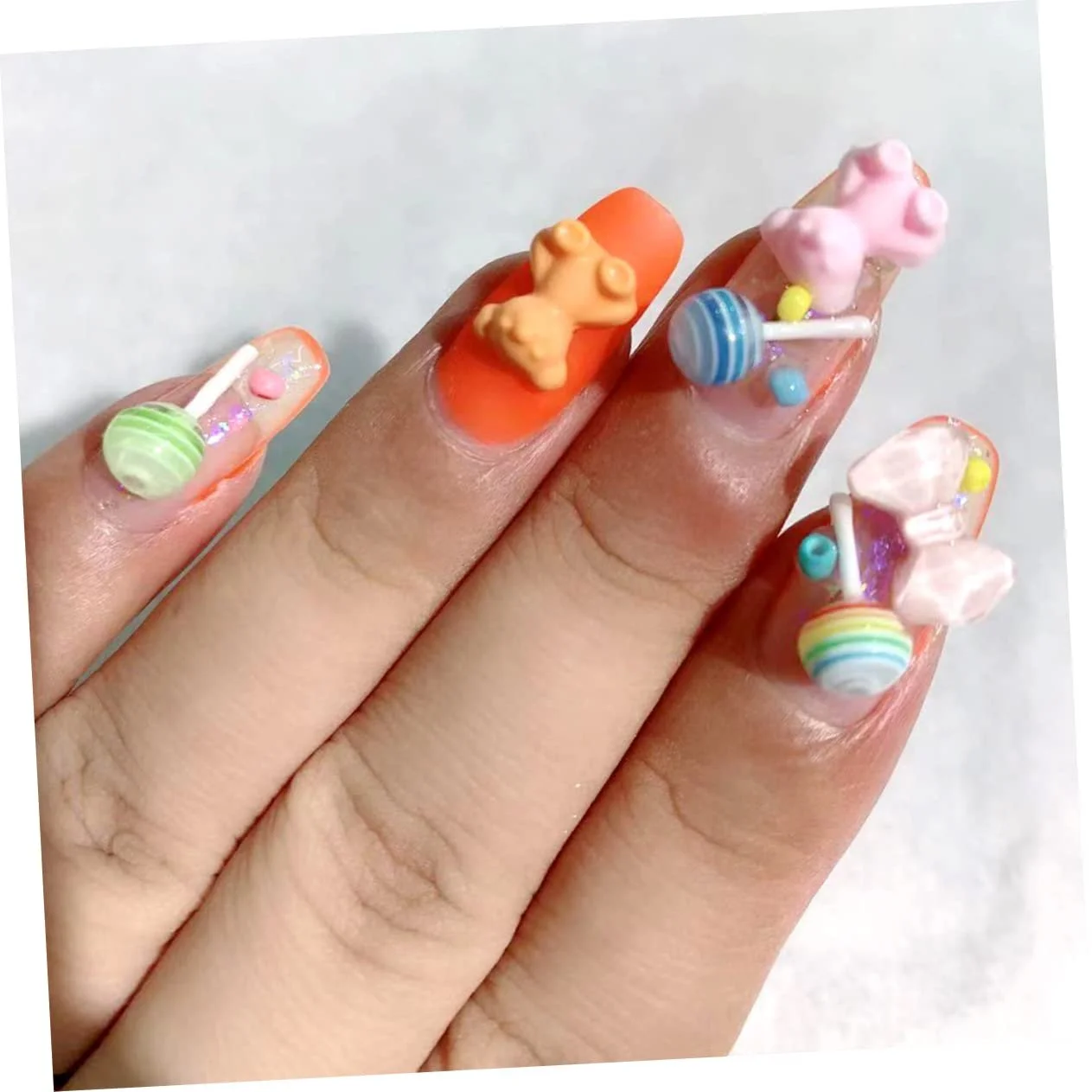 Підвіски для нігтів FOMIYES Льодяник, 100 штук, фото №7