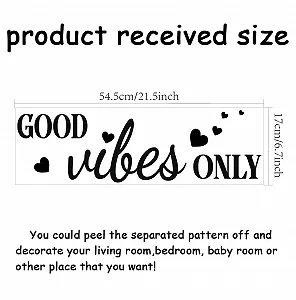 Наклейка на стіну SUPERDANT Good Vibes Only Чорний вініл 54,5 x 17 см Чорний synthetic.ua - Фото 1