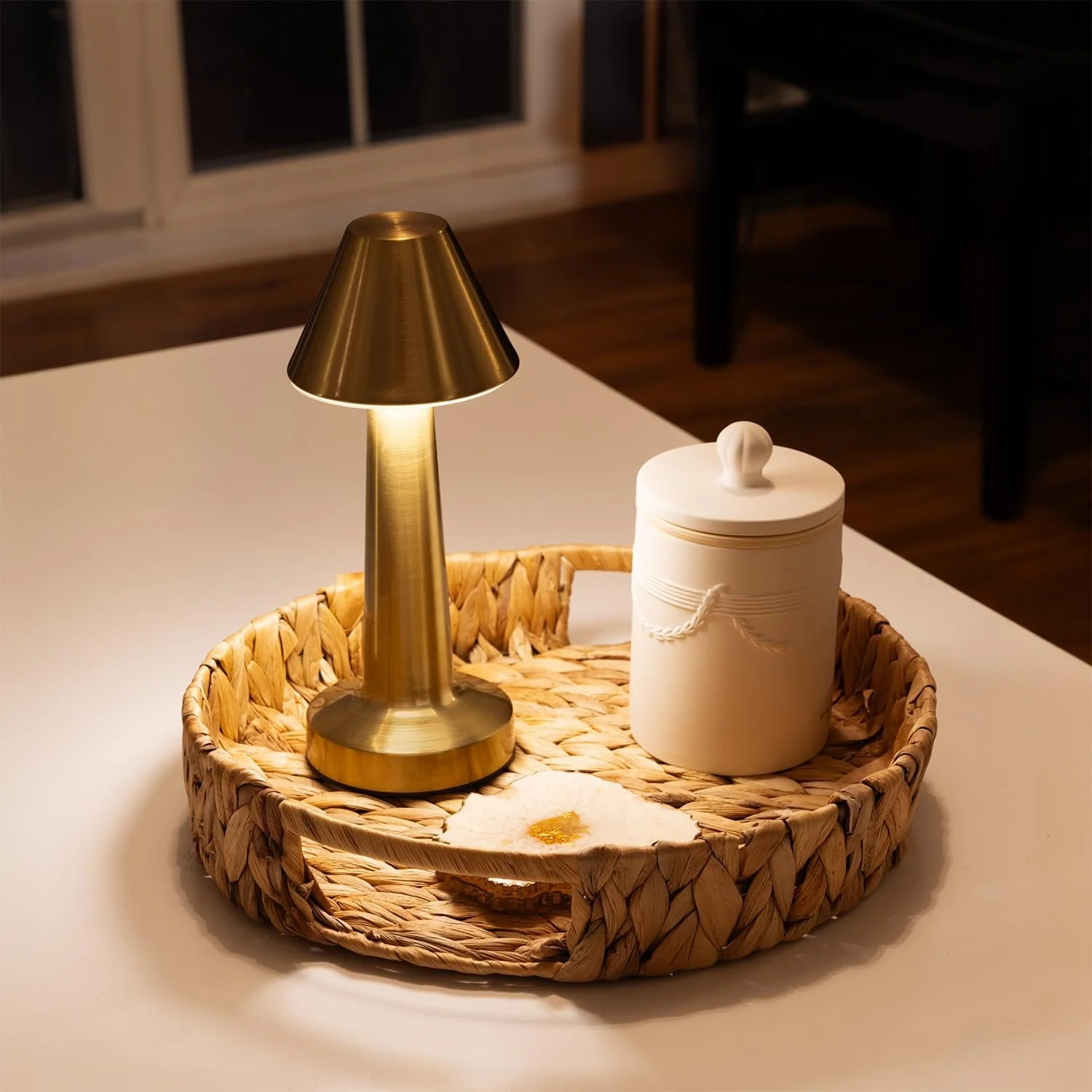 Настільна лампа Auraglow Boston акумуляторна на батарейках сенсорна LED набір з 2 шт, фото №5