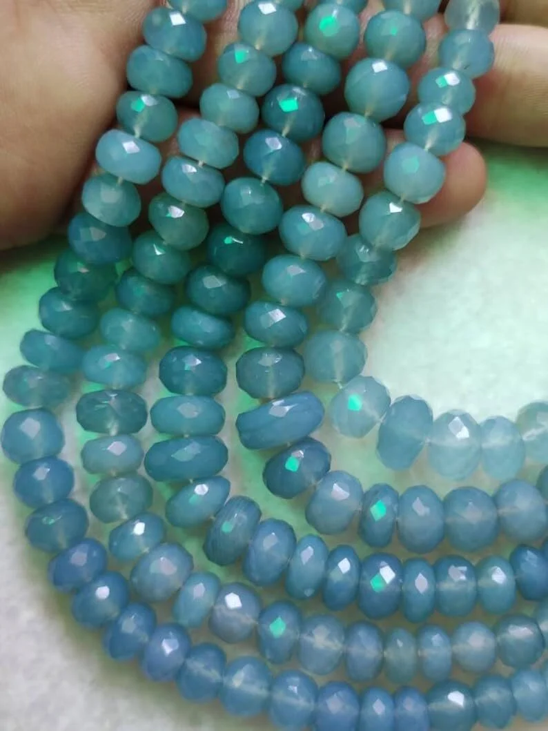 Бусины Халцедон Натуральный Круглый 7-9 мм, нить длиной 22,86 см, камни для ожерелья и браслета, фото №3