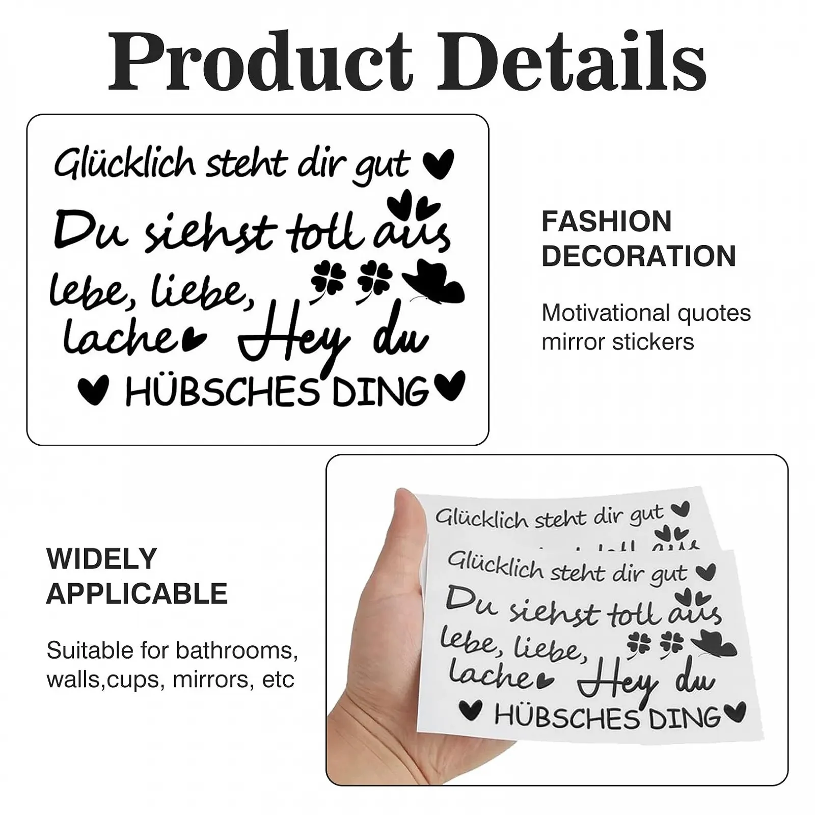 Наклейки дзеркальні 2 аркуші Мотиваційні Перевідні DIY, фото №3 Наклейки дзеркальні 2 аркуші Мотиваційні Перевідні DIY, фото №3