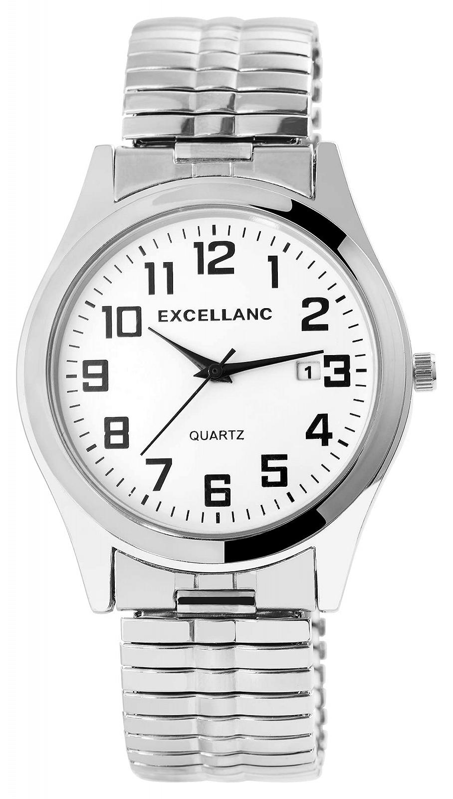 Часы Excellanc Мужские с ремешком из нержавеющей стали Comfort Fit Date Analog Quartz 2700021, фото №1