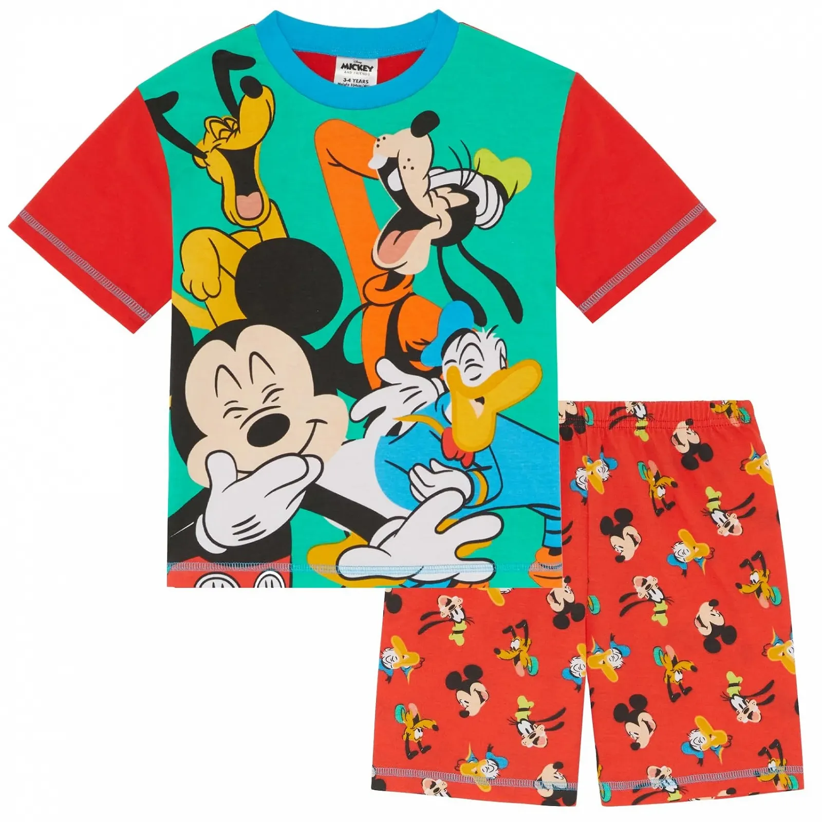 Піжама Disney Mickey, Donald, Goofy, Pluto Laughter з короткими рукавами 100% Бавовна, фото №1