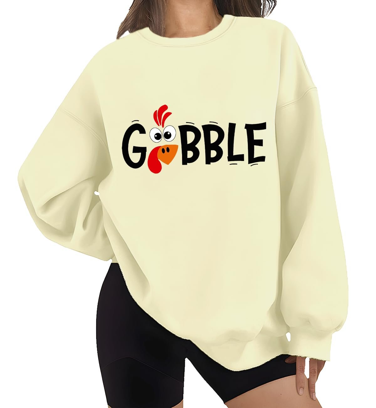 Свитшот Gobble Thanksgiving, Gobble, Рубашка Gobble Turkey, Графический принт с индейкой, Свитшоты на День Благодарения, фото №1