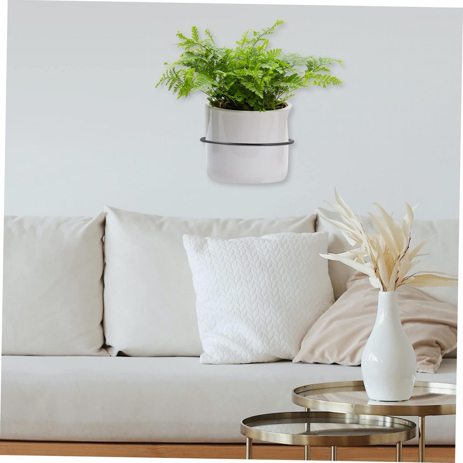 Тримачі для квіткових горщиків HEMOTON Залізні настінні кільця Набір із 3 шт., фото №6