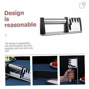 Точилка для ножів ручна з міцного матеріалу з ергономічною ручкою та нековзною основою synthetic.ua - Фото 1