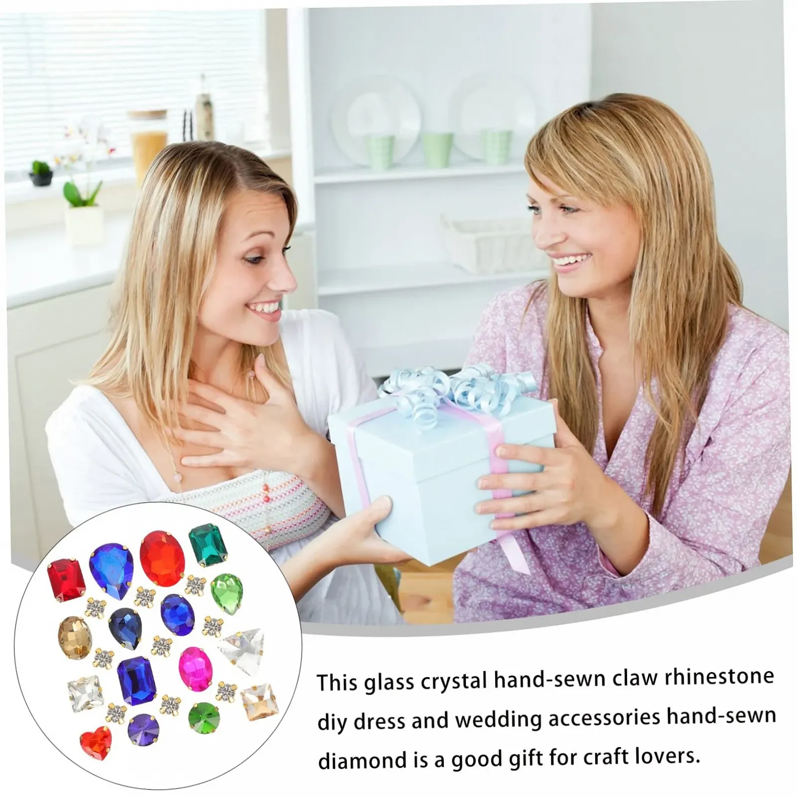 Пришивные драгоценности с когтями 1 набор, Плоские драгоценные камни для шитья, Декор, Одежда, Плоские драгоценности, Бриллиантовые украшения, Аксессуары, Стеклянные стразы с когтями, фото №3