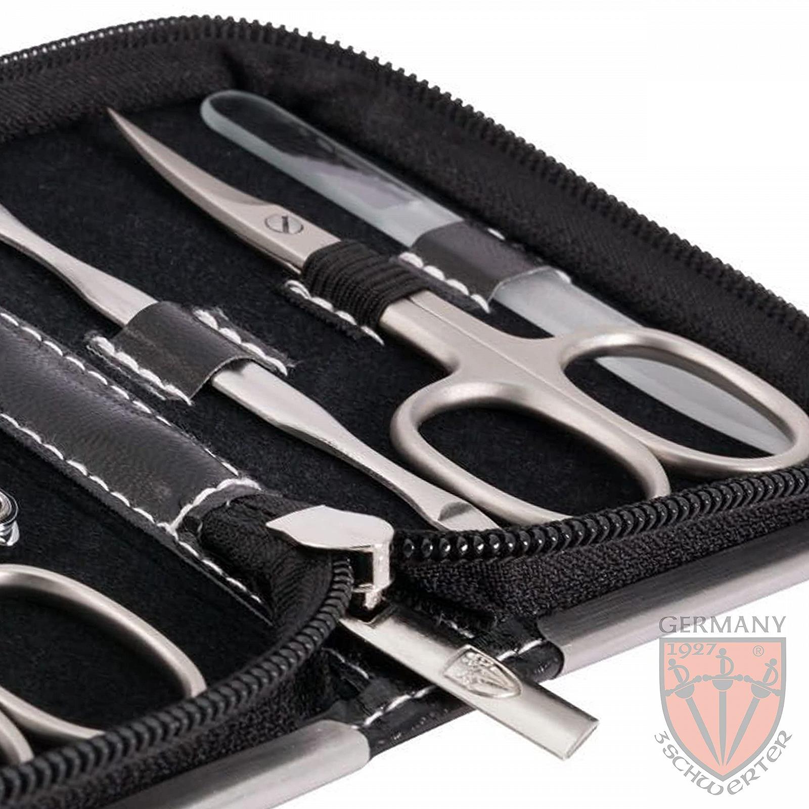 Набір для манікюру та педикюру DREI SCHWERTER Germany Ferrara 6 предметів, штучна шкіра, чорний, фото №4 Набір для манікюру та педикюру DREI SCHWERTER Germany Ferrara 6 предметів, штучна шкіра, чорний, фото №4