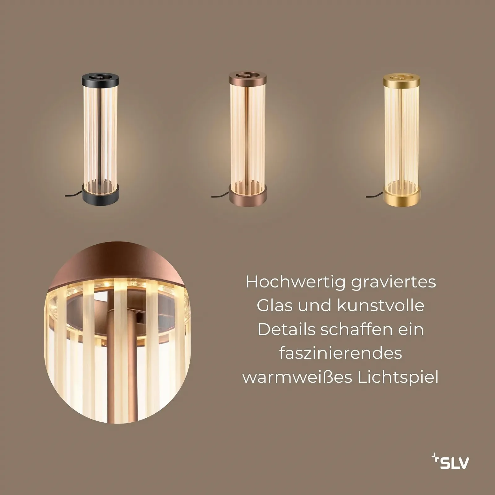 Настільна лампа SLV Quimera Glass LED Мідь, фото №4