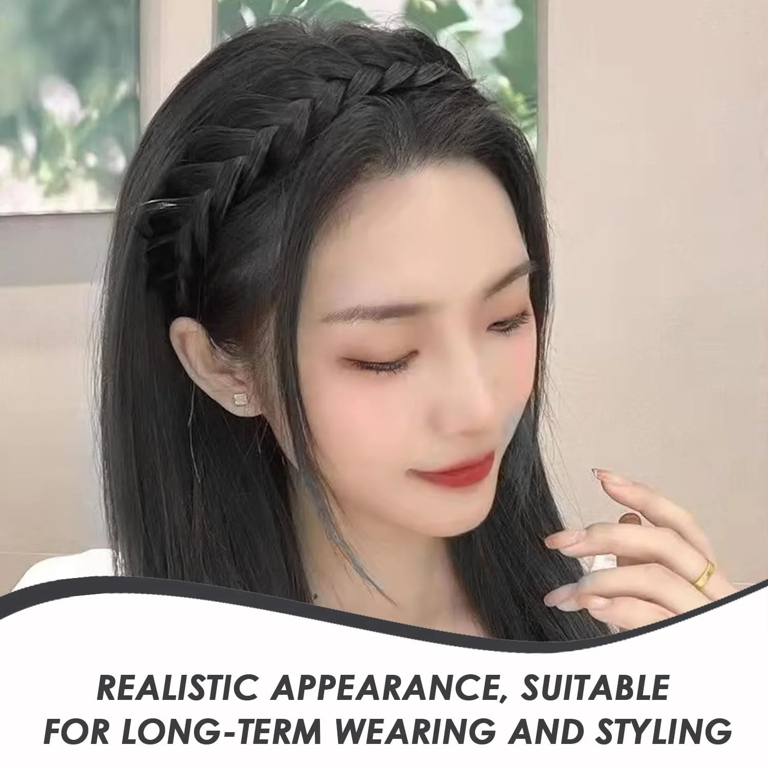 Обруч плетений чорний і 2 гумки для волосся еластичні аксесуари для волосся, фото №5 Обруч плетений чорний і 2 гумки для волосся еластичні аксесуари для волосся, фото №5