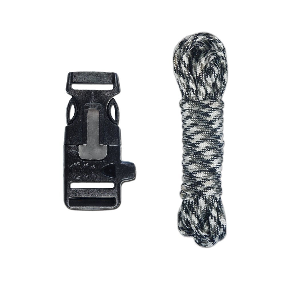 Браслет для виживання (комплект) Paracord 20 дюймів, кресало/свисток, urban camo, фото №1
