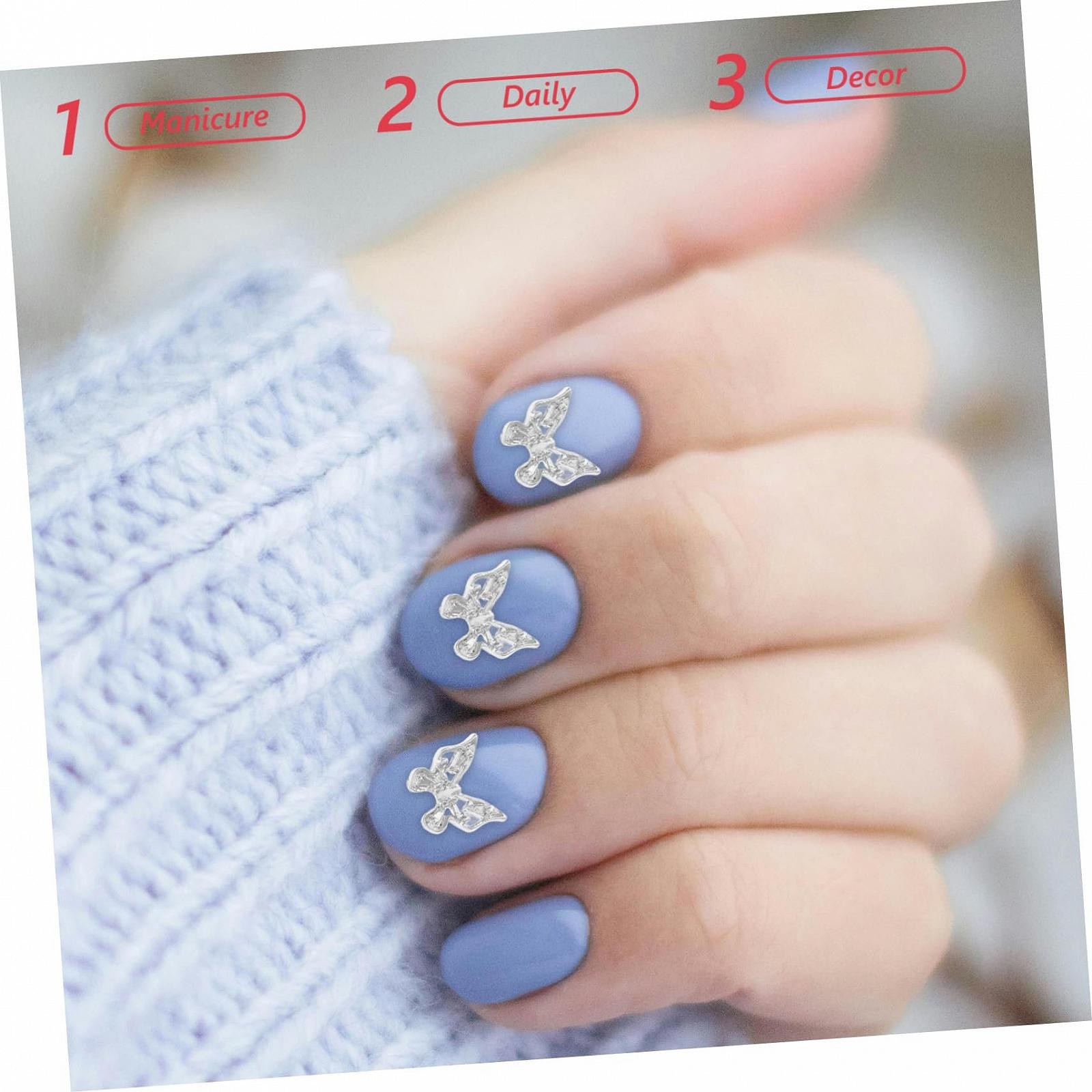 Бантик FRCOLOR 3D Метелик, Сріблястий Метал, фото №7