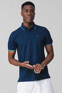 Футболка поло Cotton blend polo 2161571-5852 s.Oliver Темно-синій XL - Фото 1