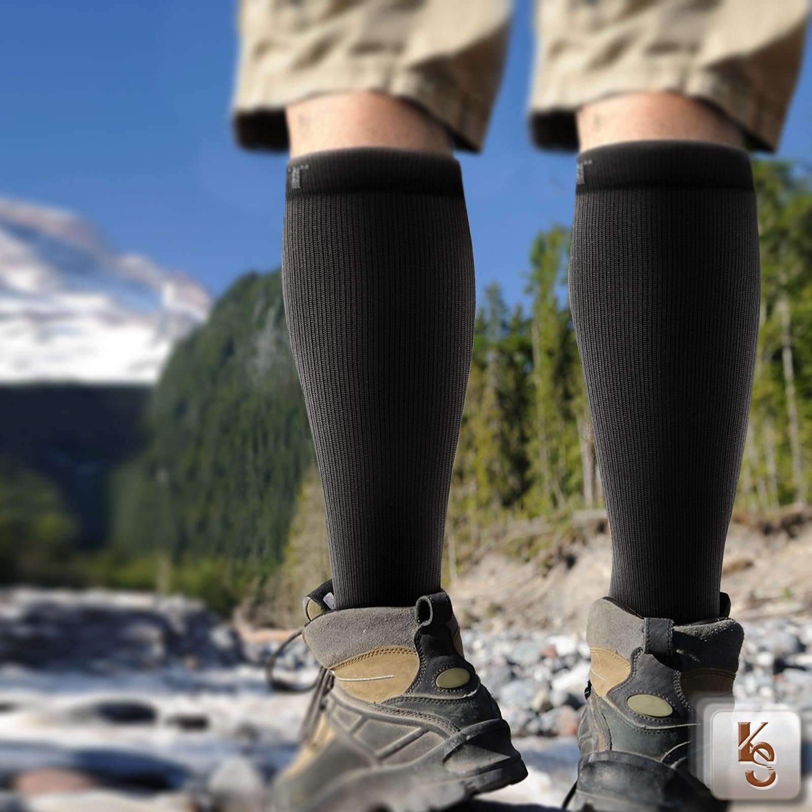 Компрессионные чулки KEMISANT 3 пары, компрессионные носки для женщин и мужчин, поддерживающие гольфы для бега, спорта, полетов, путешествий, фото №7