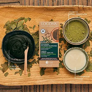 Рослинна Фарба для Волосся LOGONA Naturkosmetik Живильна, Веганська, у Порошку з органічною Хною для Інтенсивного Кольору та Блиску, Бурштиново-Коричневий (Коричневий) - Фото 1