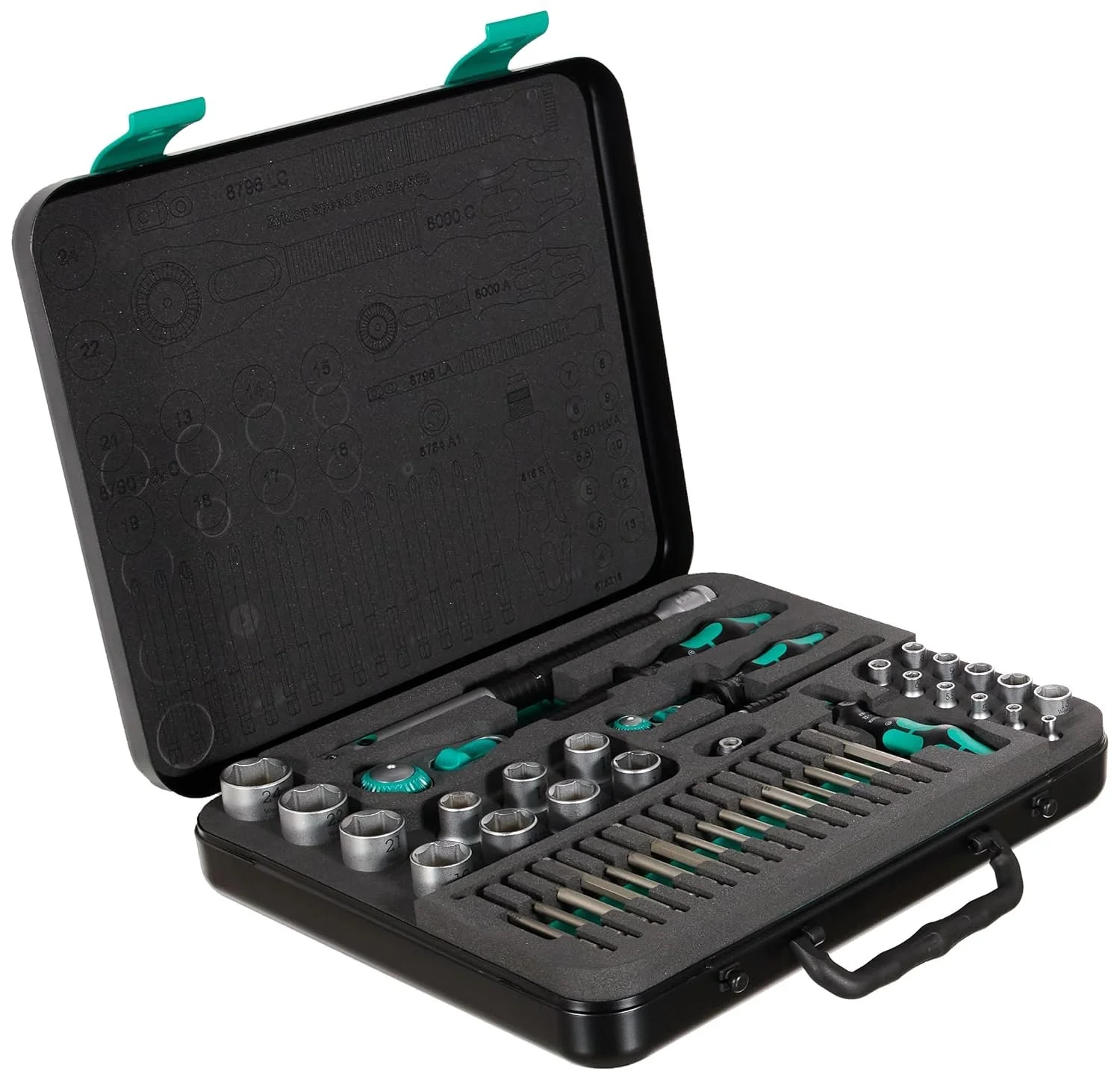 Набор инструментов с трещоткой Wera Zyklop Speed 8100 SA/SC 2 Черно-зеленый, фото №3 Набор инструментов с трещоткой Wera Zyklop Speed 8100 SA/SC 2 Черно-зеленый, фото №3