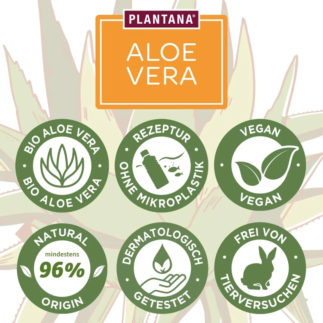 Крем для тела PLANTANA® Organic Aloe Vera 500 мл | Для сухой кожи | С витамином Е | Веганский | Справедливая торговля | Органическое выращивание | Дерматологически протестировано | Экономичный | Быстро впитывается, фото №5