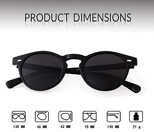 Круглі сонцезахисні окуляри ADEWU Жіночі Маленькі UV400 захист Ретро Вінтаж synthetic.ua - Фото 1