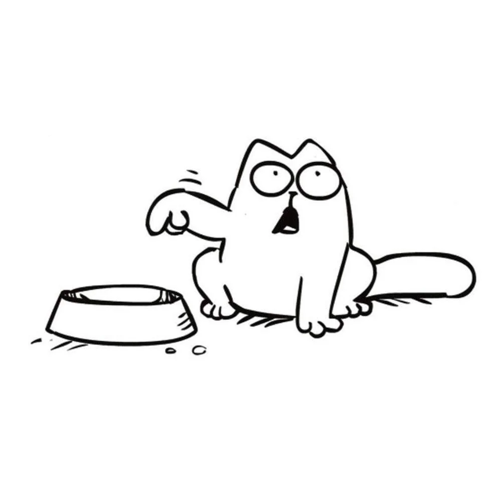 Наклейка вінілова Кіт для автомобіля, ноутбука, вікон Чорна, фото №1