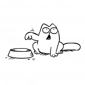 Наклейка вінілова Кіт для автомобіля, ноутбука, вікон Чорна - Фото 1