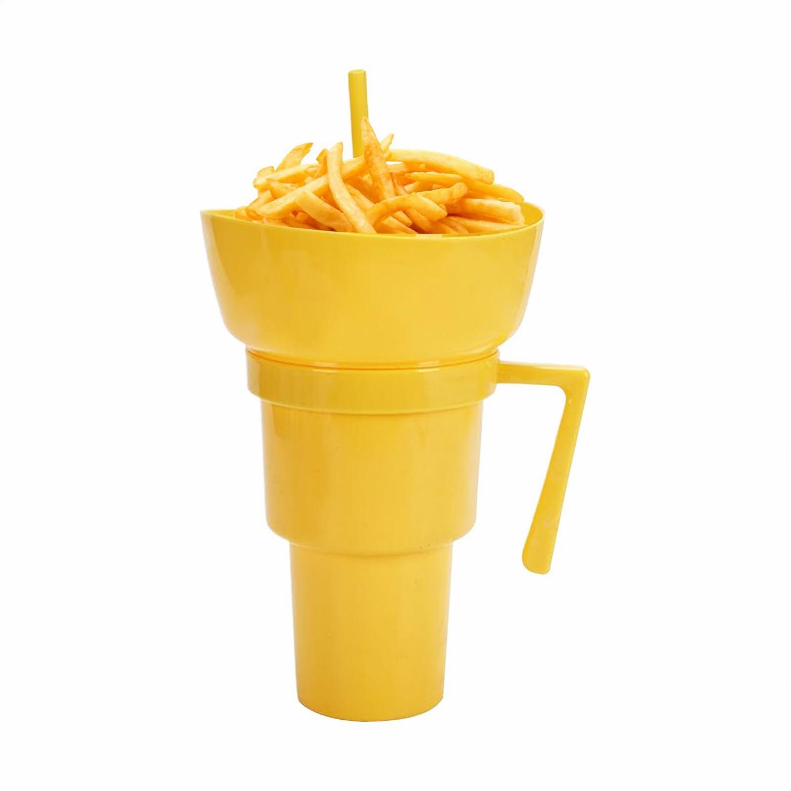 Стакан для напитков и снеков с соломинкой Popcorn с ручкой, фото №8