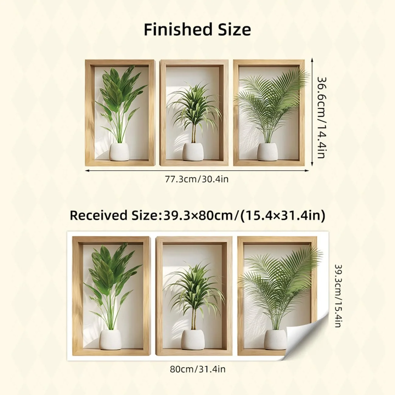 Наклейка на стіну 39,3 x 80 см Зелені рослини в горщиках Квіти Вази 3D Самоклеюча, фото №2 Наклейка на стіну 39,3 x 80 см Зелені рослини в горщиках Квіти Вази 3D Самоклеюча, фото №2