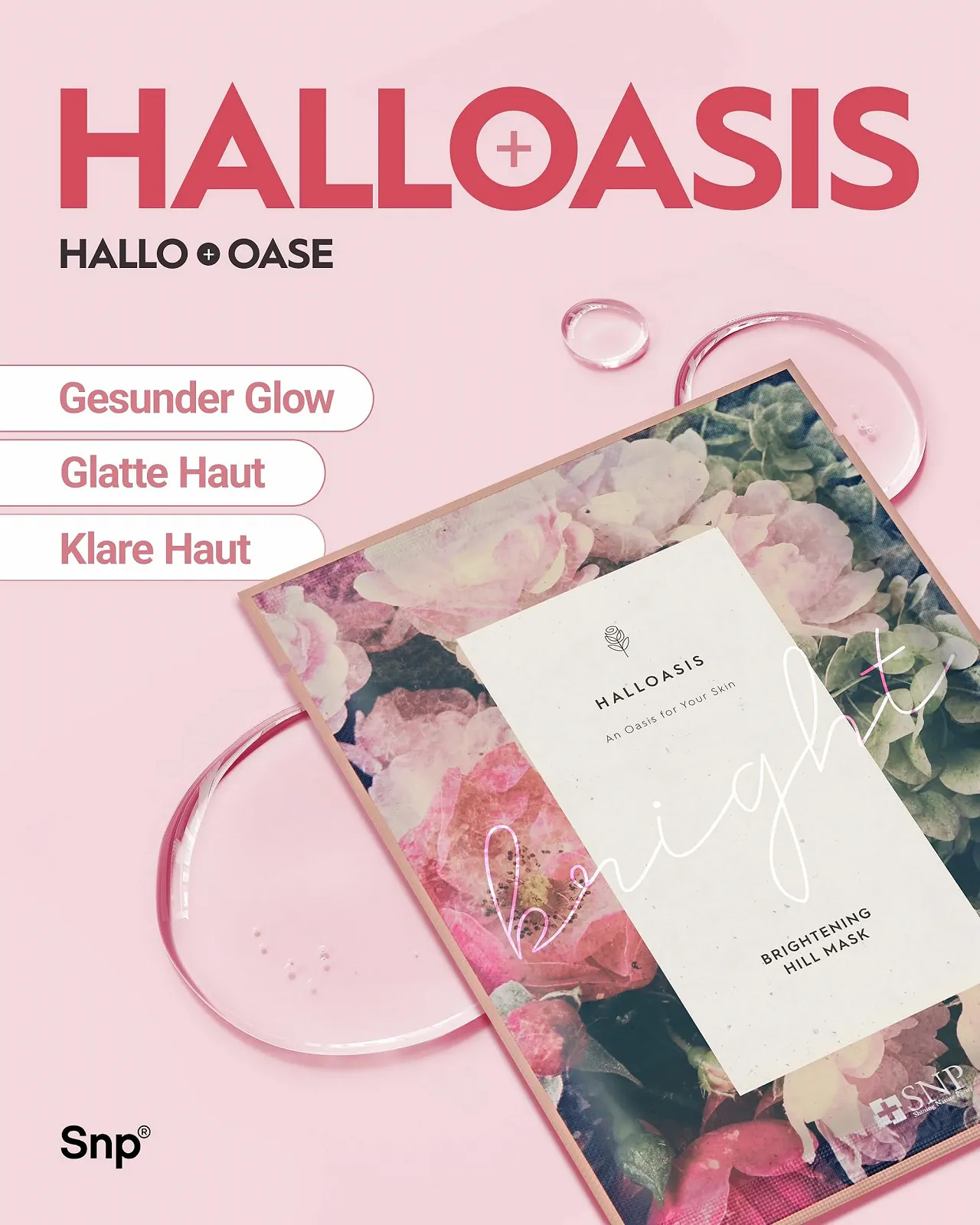 Тканинна маска SNP Halloasis Brightening Hill з екстрактом квітки пустелі для ясної, сяючої та зволоженої шкіри, 10 шт, фото №2