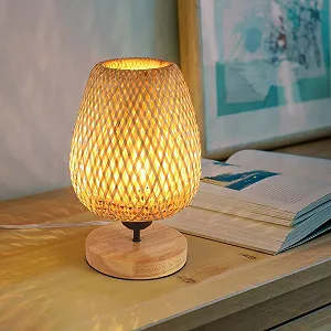 Настільна лампа LED Comely Modern Rattan Bamboo Wood E27 60 Вт Wood synthetic.ua - Фото 1