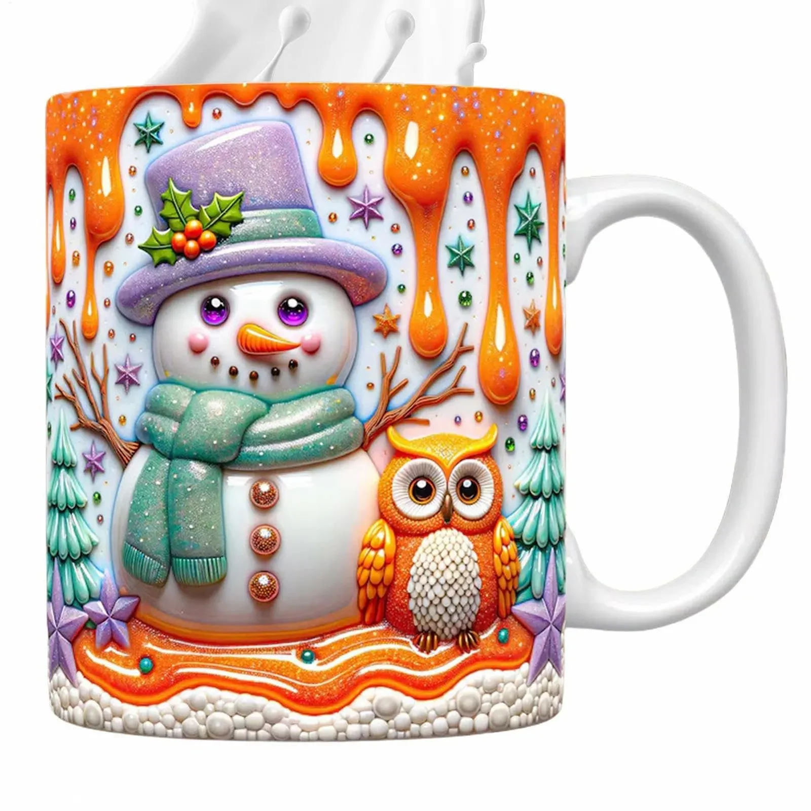 Рождественская чашка 3D дизайн 350 мл, фото №1