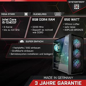 Компьютер SYSTEMTREFF Office Upgrade PC Intel Core i5-12400F 6x4.4GHz 8GB DDR4 RAM WLAN synthetic.ua - Фото 1