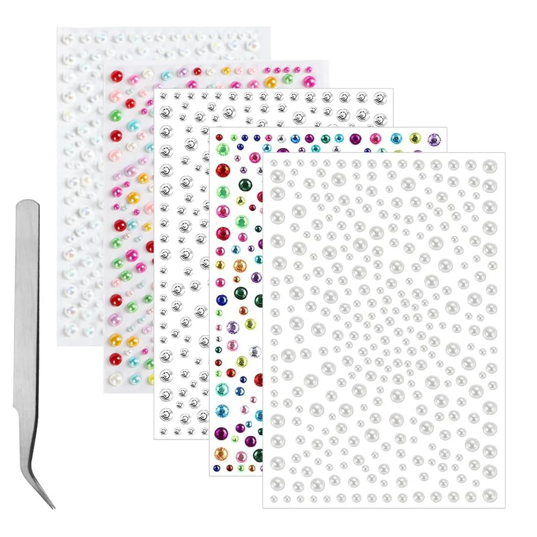 Самоклеючі блискучі камені для обличчя Діаманти для рукоділля 1 пінцет, прикраси та святкові аксесуари, фото №7