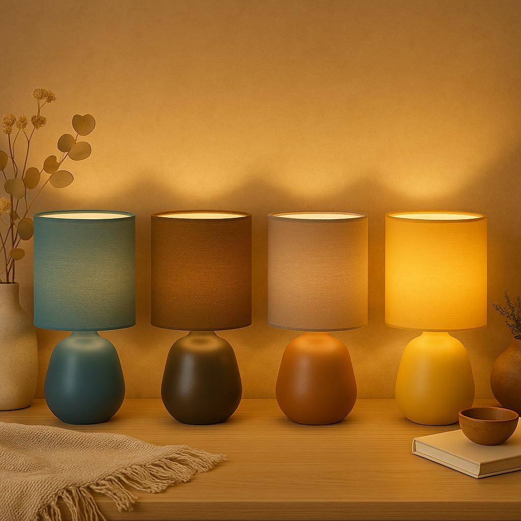 Настільна лампа Luxus Amsterdam E14 керамічна синя, фото №4