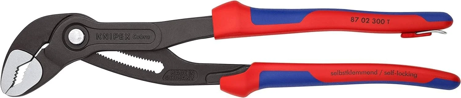 Водяной насос Knipex Cobra 87 02 300 T, плоскогубцы с мягкой ручкой и точкой крепления, многоцветные, 300 мм, фото №3