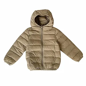 Зимняя куртка Generisch для детей, стеганая куртка с молнией для девочек и мальчиков, пуховики, зимние пальто, легкая, ветрозащитная, стеганая куртка с капюшоном, пухлые куртки, толстая, однотонная - Фото 1